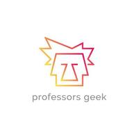 professores geek logotipo para blog e vlog de aplicativos de educação vetor