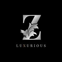 luxuosa letra z vintage decoração floral vitória marca boutique logotipo spa salão de beleza maquiagem artista elemento de design de identidade casa de campo inicial designer de vestido de noiva vetor