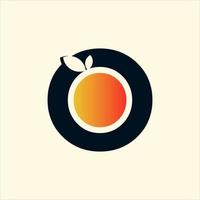 design de ilustração de logotipo laranja moderno letra o vetor