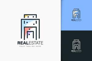 estilo linear de design de logotipo imobiliário vetor