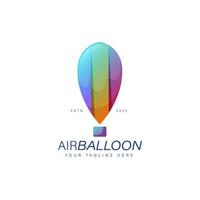 ícone de ilustração de design de logotipo gradiente de balão de ar vetor