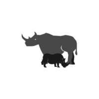 ilustração de rinoceronte para o dia da vida selvagem vetor
