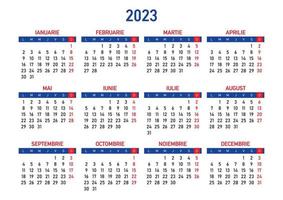 calendário 2023 em língua romena vetor