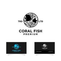 design de logotipo de peixe coral vetor