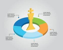 modelo de liderança para infográfico para apresentação de 5 elementos vetor