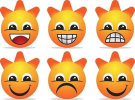 vetor de ícone de conjunto de emoji pode ser editado