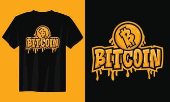 vetor de design de camiseta de citação de tipografia bitcoin