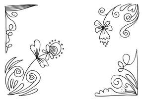 conjunto de borda, pincel, moldura em ilustração doodle style.vector. vetor