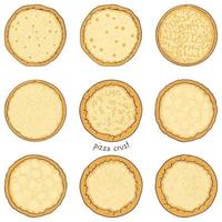 massa de base de pizza com queijo, esboçar ilustração vetor