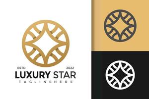 modelo de vetor de design de logotipo elegante estrela de luxo
