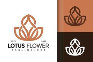 modelo de vetor de design de logotipo elegante de flor de lótus de beleza