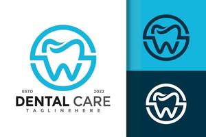 modelo de vetor de design de logotipo de atendimento odontológico de dente