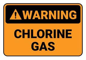 aviso de gás cloro. cuidado com os perigos do gás cloro. ilustração em vetor sinal de segurança. sinal padrão osha e ansi. eps10