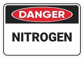 perigo nitrogênio. cuidado com os perigos do nitrogênio. ilustração em vetor sinal de segurança. sinal padrão osha e ansi. eps10