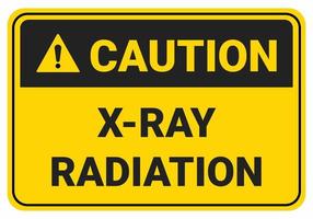 sinal de segurança cautela ilustração de radiação de raio-x. padrão osha e ansi. raio X vetor