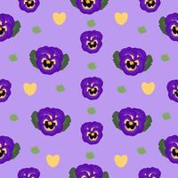 amor-perfeito violeta com folhas vetor