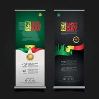 definir promoções de banner roll up modelo de plano de fundo do dia da república feliz do senegal vetor