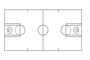 estilo de contorno de quadra de basquete vetor