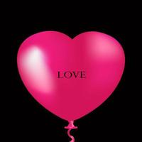 balão rosa em forma de coração. vetor