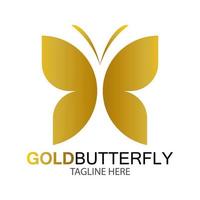 logotipo em forma de borboleta de ouro plano e limpo, para um logotipo ou símbolo da empresa vetor