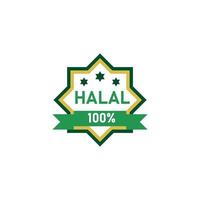 adesivo de comida halal. sinal de produto muçulmano. cardápio especial. etiqueta de certificado. ilustração vetorial vetor