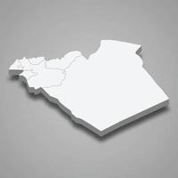 3d mapa isométrico de homs é uma província da síria vetor