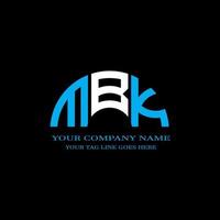 design criativo do logotipo da carta mbk com gráfico vetorial vetor
