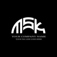 design criativo do logotipo da carta msk com gráfico vetorial vetor