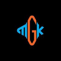 design criativo do logotipo da carta mgk com gráfico vetorial vetor