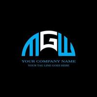 design criativo do logotipo da carta mgw com gráfico vetorial vetor