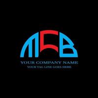 design criativo do logotipo da carta mcb com gráfico vetorial vetor