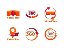 conjunto de logotipo de tour virtual
