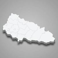 mapa isométrico 3d do oblast de zakarpattia é uma região da ucrânia vetor