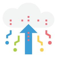 vetor de ícone de download de rede de serviços de tecnologia de dados em nuvem, banco de dados