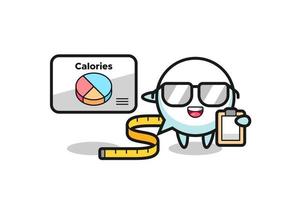 ilustração do mascote da bolha do discurso como nutricionista vetor