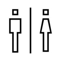 homem mulher ou masculino banheiro feminino banheiro sinal logotipo preto traçado silhueta quadrado estilo vetor