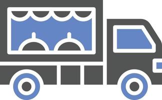 estilo de ícone de caminhão de comida vetor
