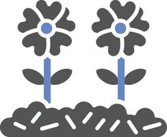 estilo de ícone de plantação de flores vetor