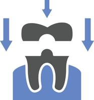 estilo de ícone de preenchimento dentário vetor