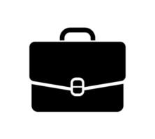 ícone de maleta de negócios, ilustração de silhueta de bagagem de portfólio. vetor