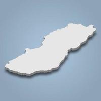 mapa isométrico 3d de san cristobal é uma ilha nas ilhas galápagos vetor