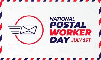 dia nacional dos correios, ilustração de 1º de julho com fundo de envelope de correio vetor