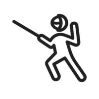 ícone de linha de luta de espada vetor