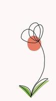 flor de simplicidade desenho de linha contínua à mão livre design plano. vetor
