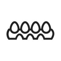 ícone de linha de bandeja de ovos vetor
