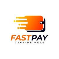 design de logotipo de pagamento rápido vetor