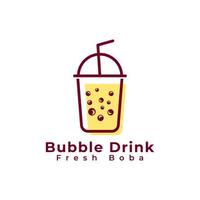 ilustração de ícone de vetor de logotipo de bebida de bolha