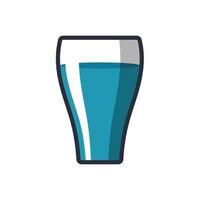 ícone fino colorido de copo de água, ilustração em vetor conceito bebendo.