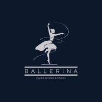 escola de dança de bailarina e estúdio em vetor de design de logotipo de estilo de dança de movimento de balé para marca ou empresa e outros