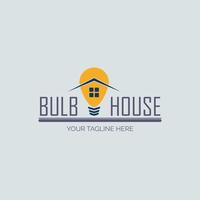 design de modelo de logotipo de agente imobiliário de casa de bulbo para marca ou empresa e outros vetor